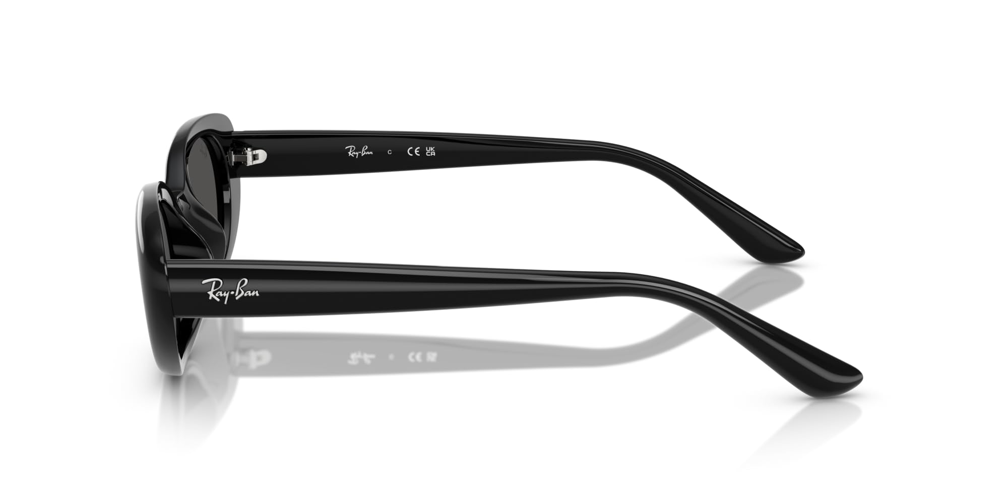 Ray-Ban Rb4441d Oval Güneş Gözlüğü, Siyah/Koyu Gri, 53 mm
