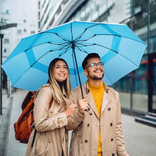 Image of G4Free 62 Inch Large Golf Umbrella Compact Reverse Travel Umbrella 10 Ribs Windproof for Rain Double Canopy Automatic Open Close