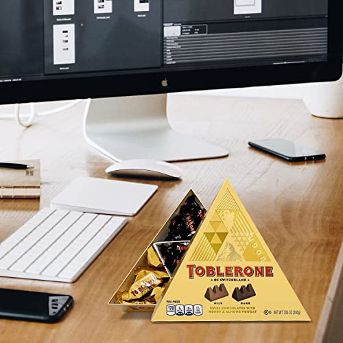 Toblerone Tiny Swiss Chocolate Gift Set, Dark Chocolate, Milk Chocolate Candy Bars With Honey & Almond Nougat, 7.05 Oz (25 Pieces) #TOP7