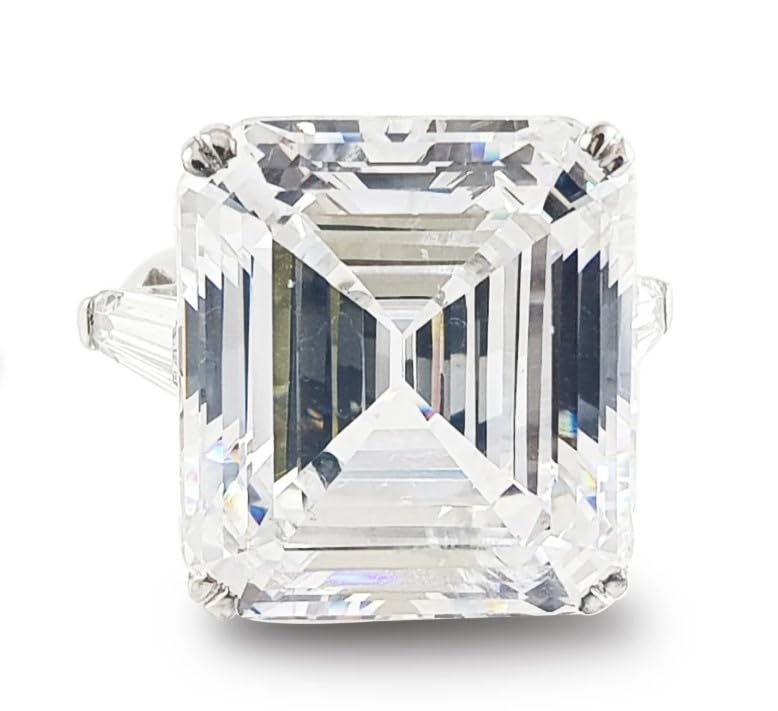 12 Ct (16x16) Emerald Suqare Diamond Cut Engagement Ring,14 Kt Gold Plated Wedding Gift,side Diamond Buguette Ring,GIfted For Her.size 3-12