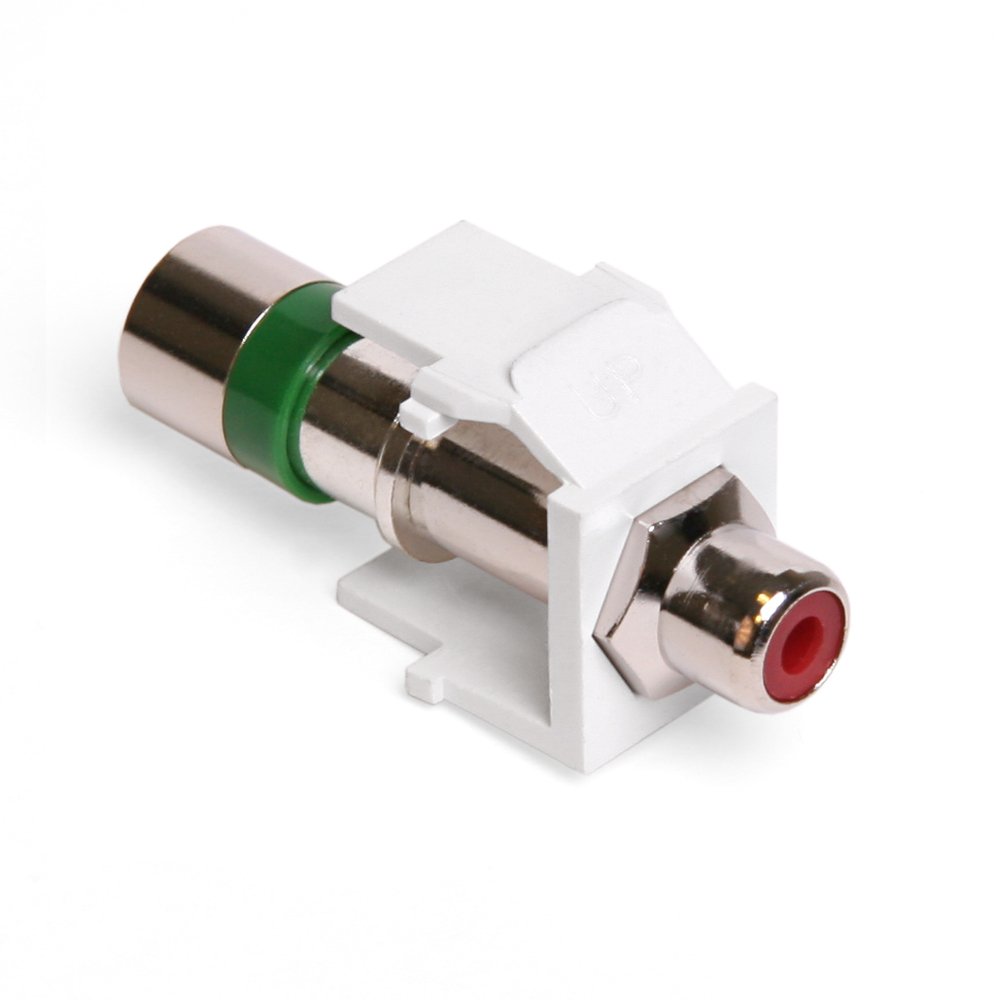 Conector RCA QuickPort Leviton 40782-rrw para empotrar audio en el salón familiar