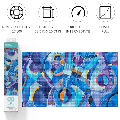 Image of DIAMOND DOTZ Blue Moods Diamond Painting Kits for Adults - Diamond Art Kits a Relaxing Creative Craft Kit with Dotz Gems 18.5x10.6