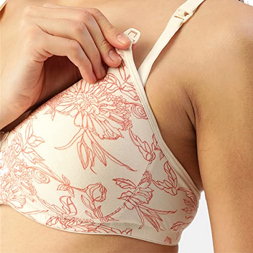 Image of Inner Sense Organic Cotton Bamboo Nursing Bra for Women I High Coverage Feeding Bra I Lightly Padded Maternity Wear with Wirefree Design and Thin Strap Sling