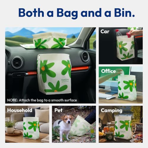 Image of Disposable Car Garbage Bin Bags, Vomit Trash Bags made with Recycled HDPE for Boat, Plane, Travel, Camping, Bedroom, Study Room, Office and Car, 20 pcs