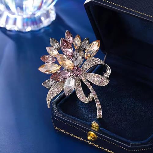 Image of Dainty Brooch Pin for Women, Rhinestone Scarf Shawl Costume Brooches and Pins Flower Boutonniere Hat Bag Suit Dress Accessories Pearl Brooches Lapel Pins