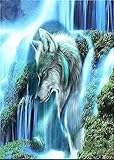 AIMUKILADO DIY 5D Diamond Painting Wolf by Number Kits, Adults Kids Wolf Full Drill Diamond Painting...