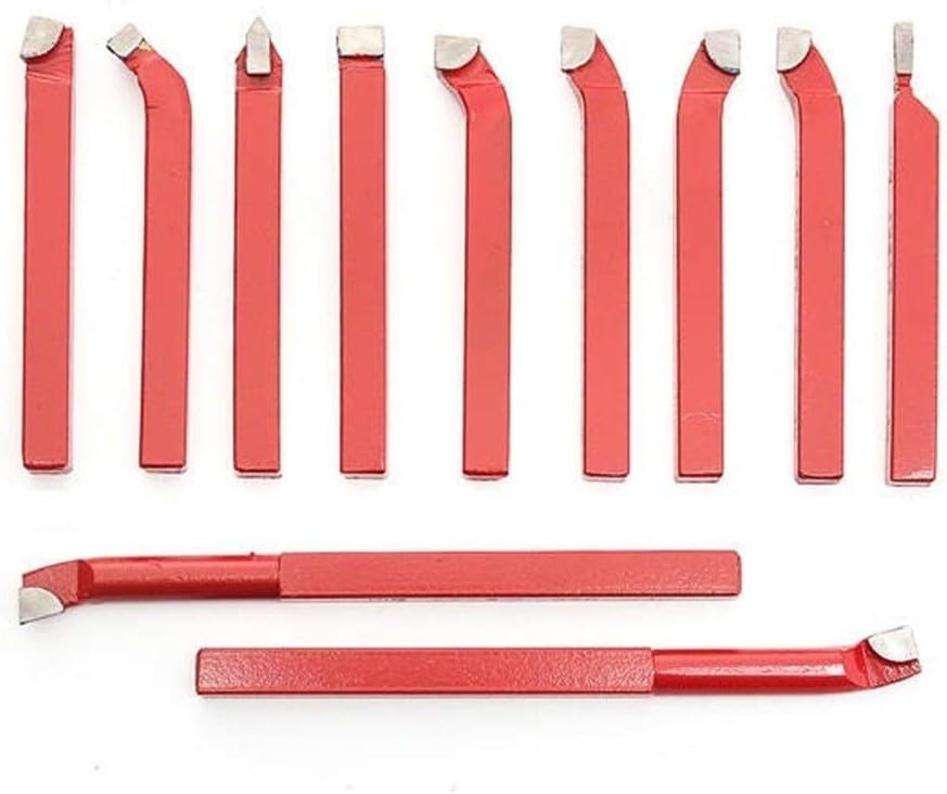 EviKoo Carbide Tip 11Pcs Tipped Cutter Turning Tool Set Compatible with Metal Lathe Cutting Tool Cutting Tools