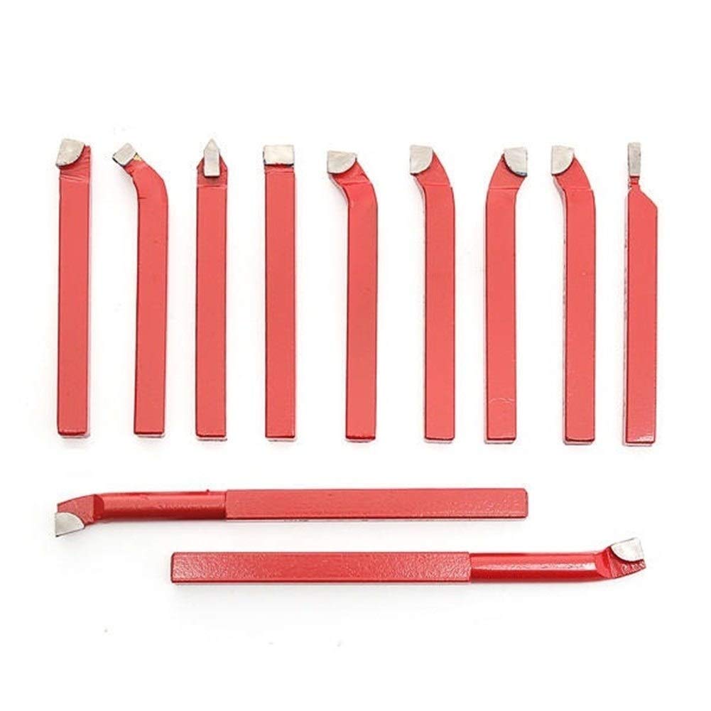 EviKoo Carbide Tip 11Pcs Tipped Cutter Turning Tool Set Compatible with Metal Lathe Cutting Tool Cutting Tools