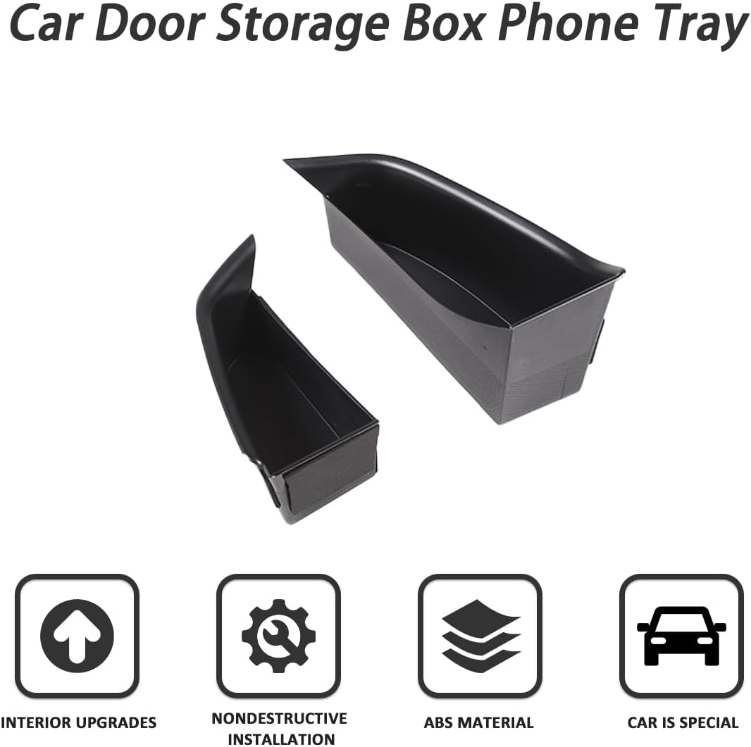 Car Door Storage Box Phone Tray Compatible with BMW 1 2 Series F40 F44 2020-2024 Armrest Phone Container Door Organizer Handle Pocket ABS Tray Insert Glove Pallet (Front Door)