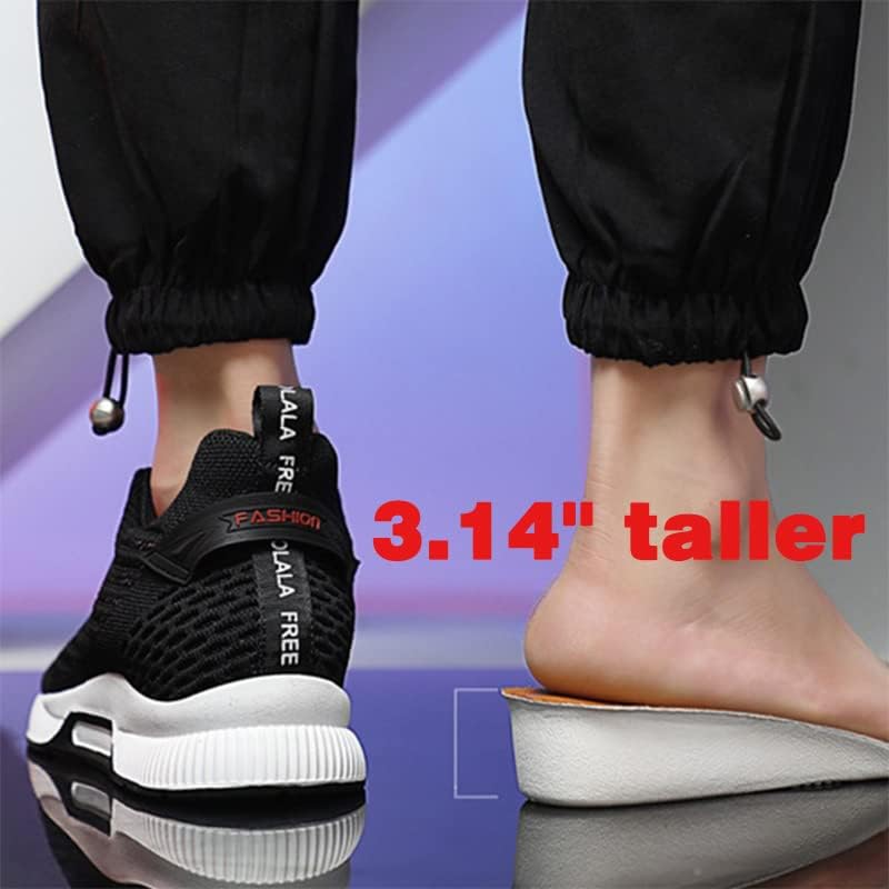 Miniatura 4 de Recyphi Zapatos elevadores invisibles para hombre con aumento de altura de 3.14 pulgadas, zapatos deportivos ligeros con levantamiento de altura