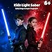 NAHSHON 2 Pack Mini Light Sabers for Kids, 2-in-1 Retractable Light Up Sword Toy for Boys and Adults, Red Blue Lightsaber Role-Play Accessory for Play Fighting, Halloween Cosplay