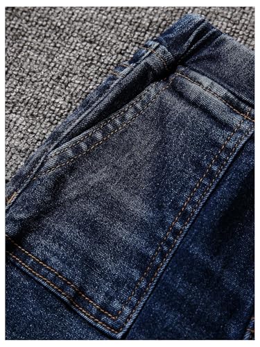 WDIRARA Toddler Boy's Cargo Denim Pants Elastic Waist Skinny Jeans with Pockets Blue4