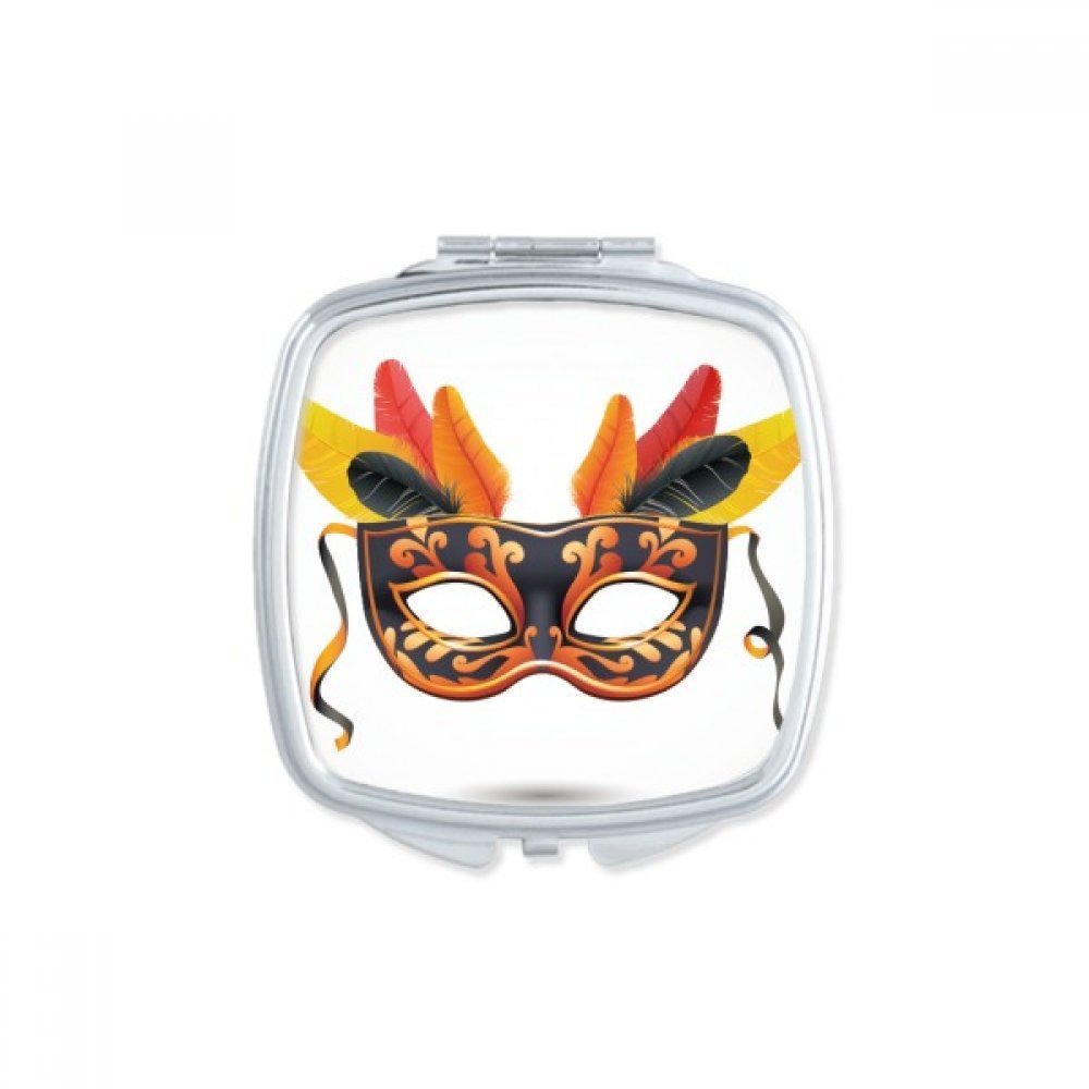 Miroir compact portable avec motif Carnaval de Venise multicolore fait main