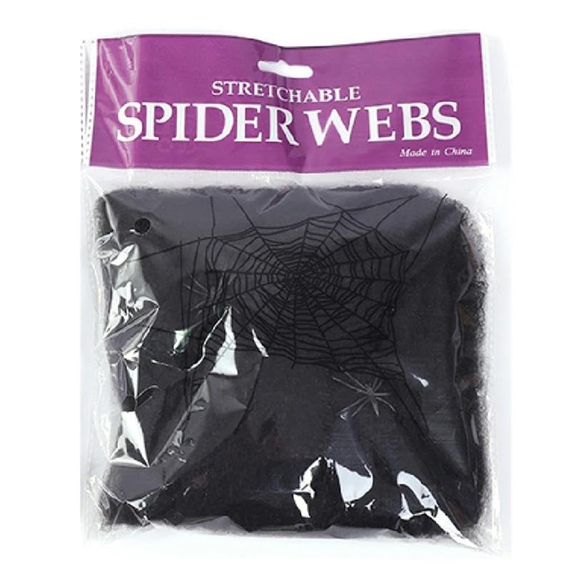 YUPPIN Halloween Decoration Spider Web Indoor and Outdoor (Black, Pack of 1)