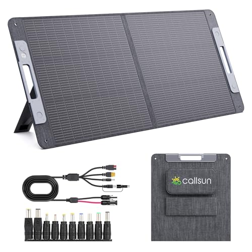 Callsun 110W 19.8V Solarpanel Faltbar, N-Type 16BB Tragbares Monokristalline Solarmodule,USB-A (3.0) & USB-C Ausgänge,IP67 Wasserdicht,Solarladegerät Kit für Tragbare Powerstation,Camping,Wohnmobil