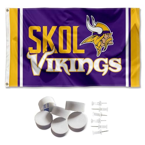 WinCraft Minnesota Vikings SKOL Banner and Tapestry Wall Tack Pads