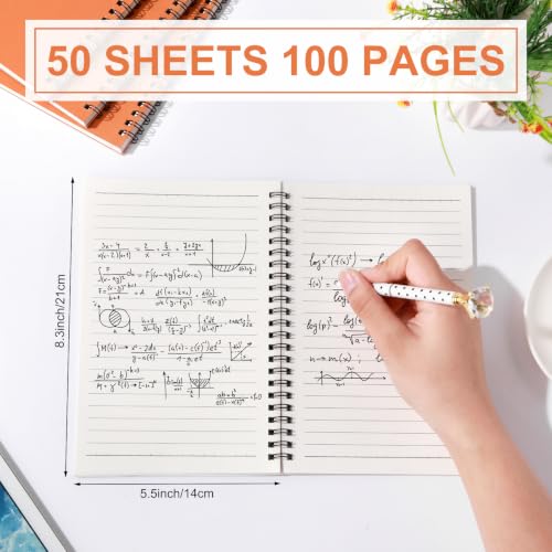 Image of Yahenda 6 Pcs Spiral Notebooks,1 Subject,Wide Ruled, Orange