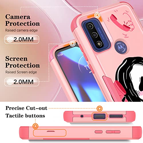 Oqplog For Motorola Moto G Pure/G Power(2022)/G Play(2023) Heavy Duty Phone Case For Girls Kids Women Boys Cute Skull Skeleton Fun Funny Ghost Hard Triple Layers Cover Full Body Cases For G Pure #TOP2