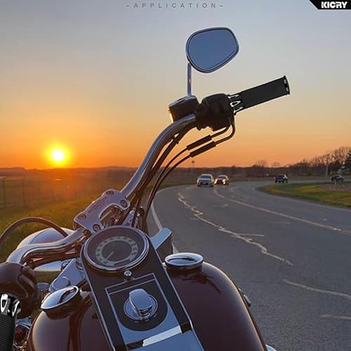 Miniatura 4 de Motorcycle 1 inch Handlebar Grips Black CNC Throttle Grip 25mm Universal Hand Grip Compatible with Harley Davidson Honda Yamaha Suzuki Kawasaki