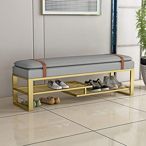 Banc de lit en cuir meuble à chaussures pour optimiser les petits espaces - 3