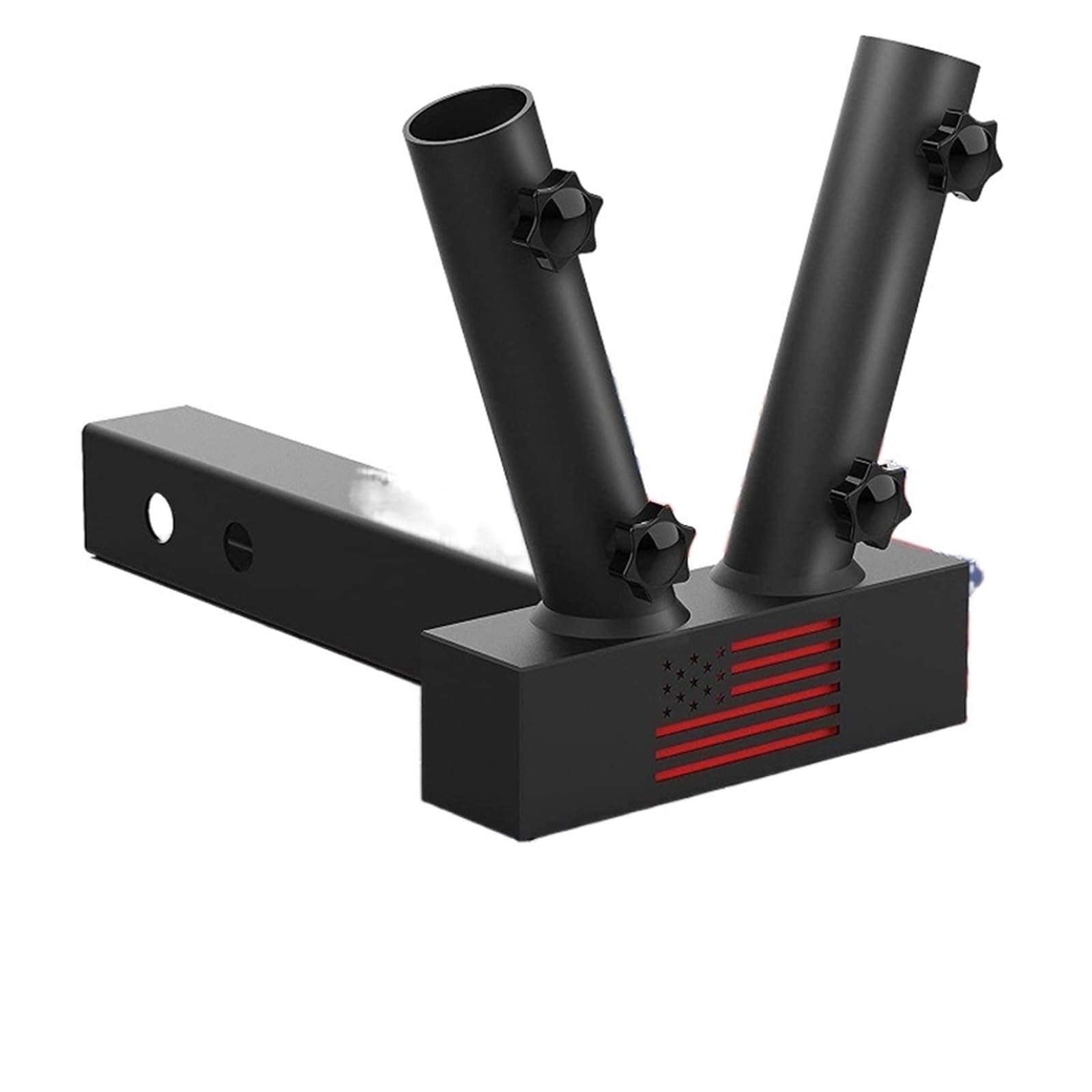 Adjustable Trailer Hitch Hitch Mount Flag Pole Holder Flagpole Universal for Standard Receiver Fit for Truck SUV RV Pickup Towing Mounts, Nero-New Style
