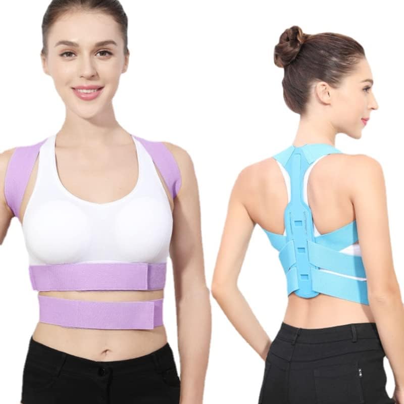 Back Brace Support Belt Adjustable Posture Corrector for Men and Women Clavicle Spine Back Shoulder Lumba(Purple Large)