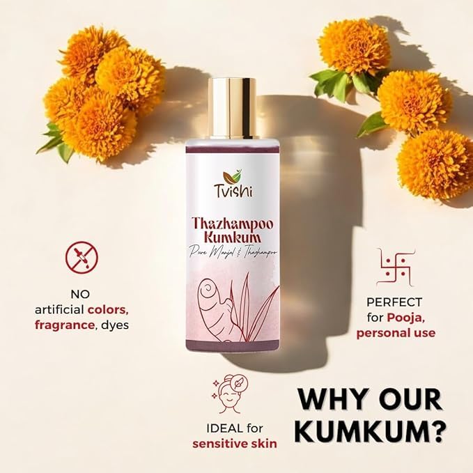 Image of Thazampoo Kumkum Maroon - 50 Gms - Pack of 2 | Organic Maroon Kumkum Bindi Powder for Women | Organic Sindoor