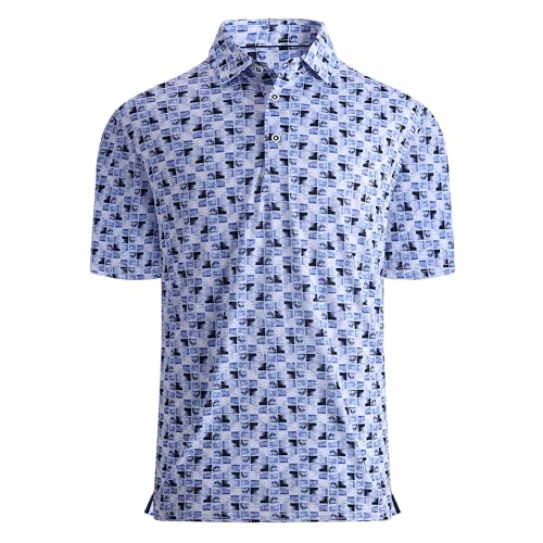 Image of Damipow Premium Golf Shirts for Men Dry Fit Performance Polo Short Sleeve Collared Shirt