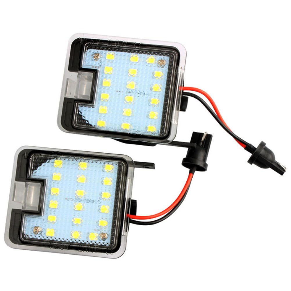 SoonbuyMirror Lamp Under Side Mirror Light Puddle Lamps 1Pair LED+PC Rear View Compatible For Kuga Foucs White light Square t10 plug
