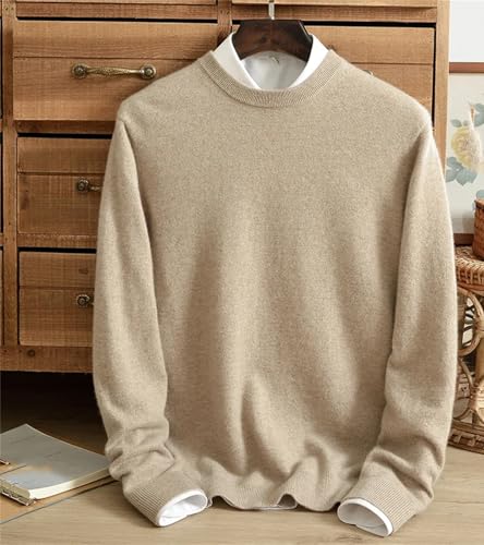 Men's Winter Round Neck 100% Cashmere Sweater Solid Color Pullover Sweater Casual Fashion Classic Pullover2