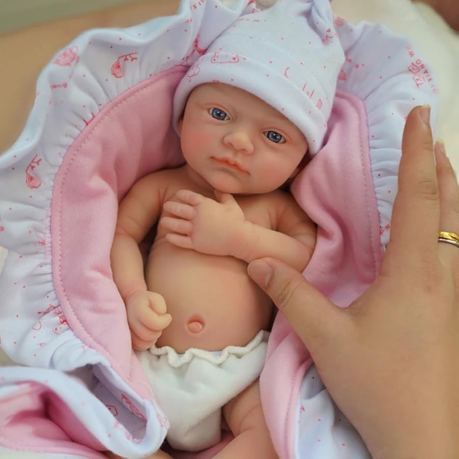 Miniatura 3 de Mire & Mire Reborn Baby Dolls 12" Girl Micro Prematuro Cuerpo Completo Silicona Recién Nacido Realista Ojos Abiertos Muñeca