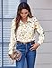 Zeagoo Womens Blouses Casual Button Down Shirts Boho Floral Tops Spring Fashion Clothes Casual Long Sleeve Shirts