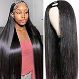 Nvnvdij U Part Human Hair Wig Straight U Part Wig Human Hair for Black Women Glueless Wigs Human Hair Clip Upgrade Natural Hair Wig Beginner Friendly Middle Part 180% Density 18inch