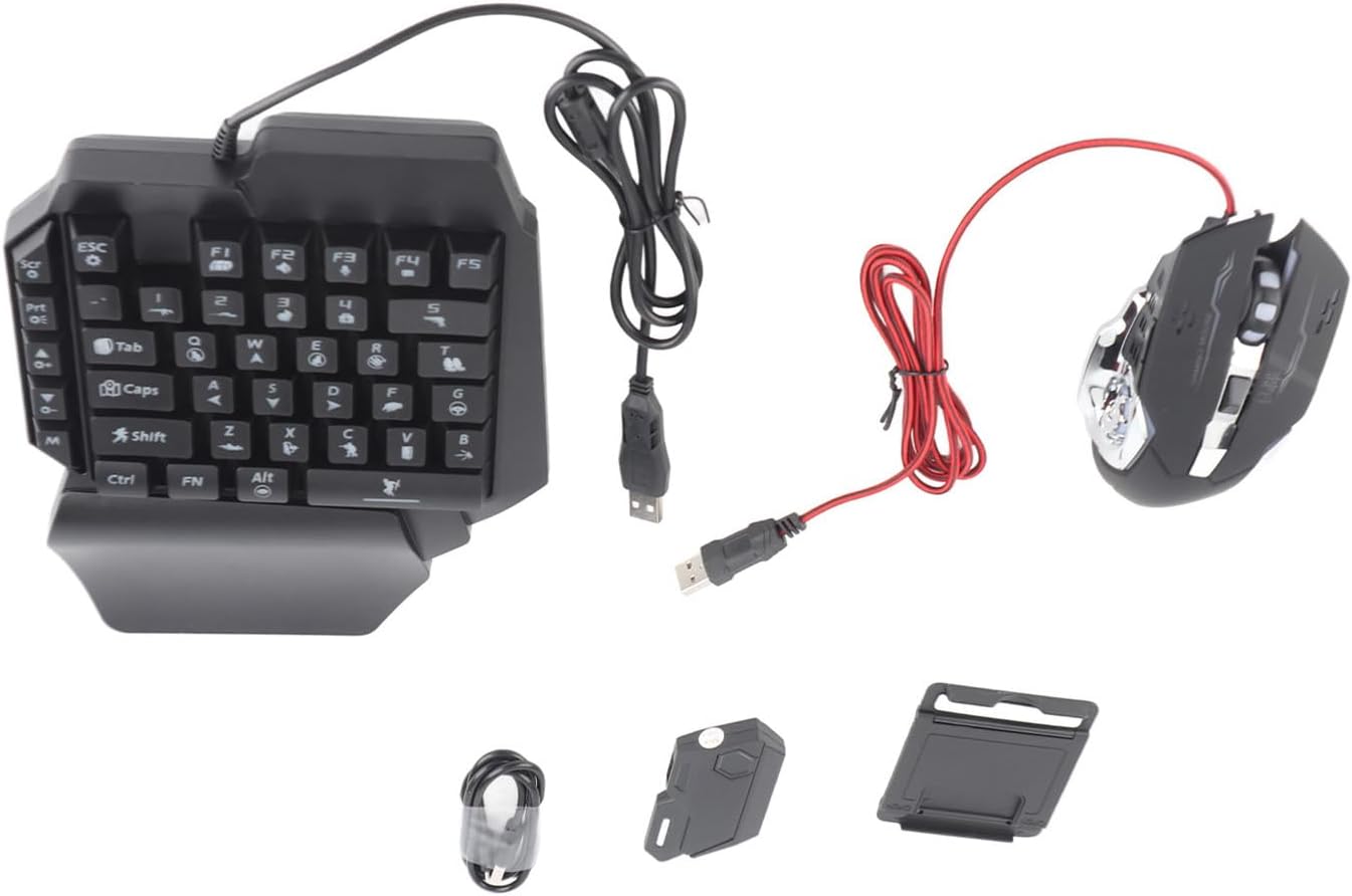 – Cryfokt Mini Gaming Keypad Mouse Mechanical Converter for Android, RGB Portable 35Keys with USB Wrist Rest Half Hand for Multiple Devices