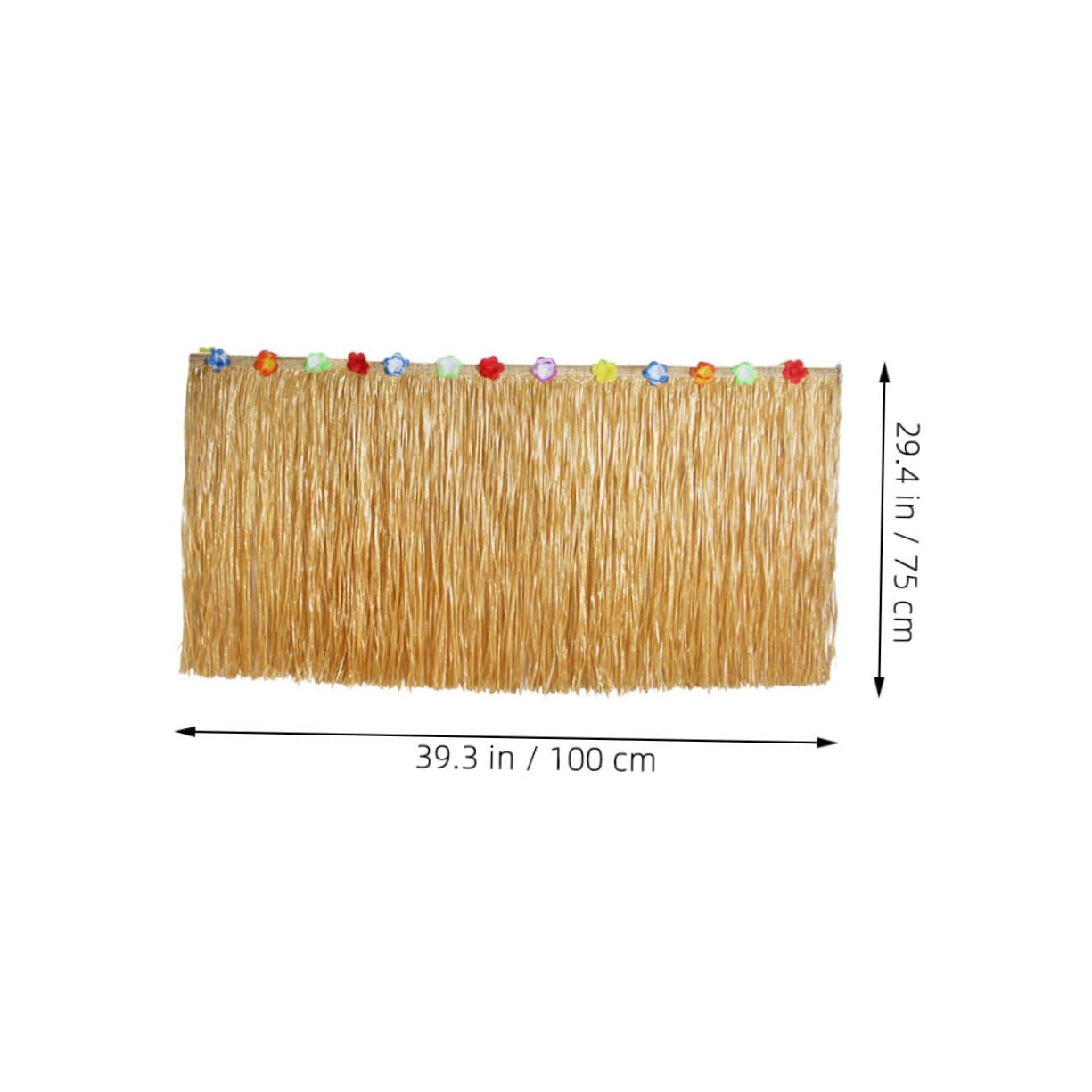 Unomor 2 Pack Table Skirt Soft and Comfortable Hawaiian Grass Skirt Beach Party Decorations