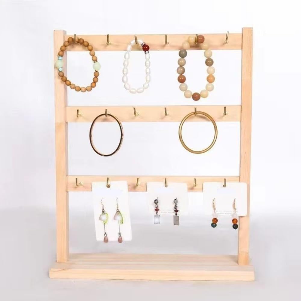 Armadi Wooden Jewelry Display Stand Hooks for Bracelets | Necklaces Earrings Organizer