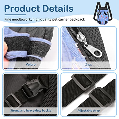Riyanon Cat Chest Carrier Denim, Cat Front Carrier Chest, Cat Baby Carrier, Adjustable Pet Four-Legged Package, Fit For Traveling Hiking Camping For Small Medium Dogs Cats Puppies(M) #TOP4