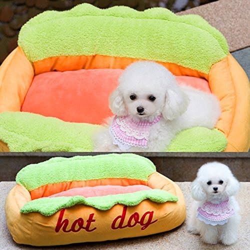 Kisspet Hot Dog Design Sofa Pet Bed with Removable Washable Pet Mat Dog House,24" X 16" X 8"