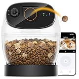 2026 3K Pet Camera Treat Dispenser, 32ft Remote Tossing for Dogs & Cats – Reduces Separation Anxiety, 360° View, Security Indoor Cam w/ Phone App, Barking Alerts, No Subscription, 5G WiFi, Robot M3