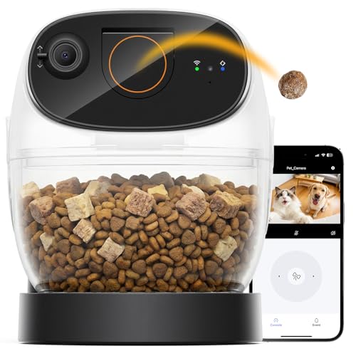 2026 3K Pet Camera Treat Dispenser, 32ft Remote Tossing for