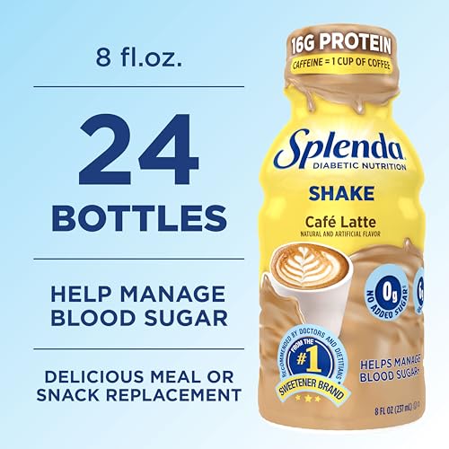 Image of SPLENDA Diabetes Nutrition Shakes, Cafe Latte, 8 Fl Oz (Pack of 24) | Meal Replacement Shake
