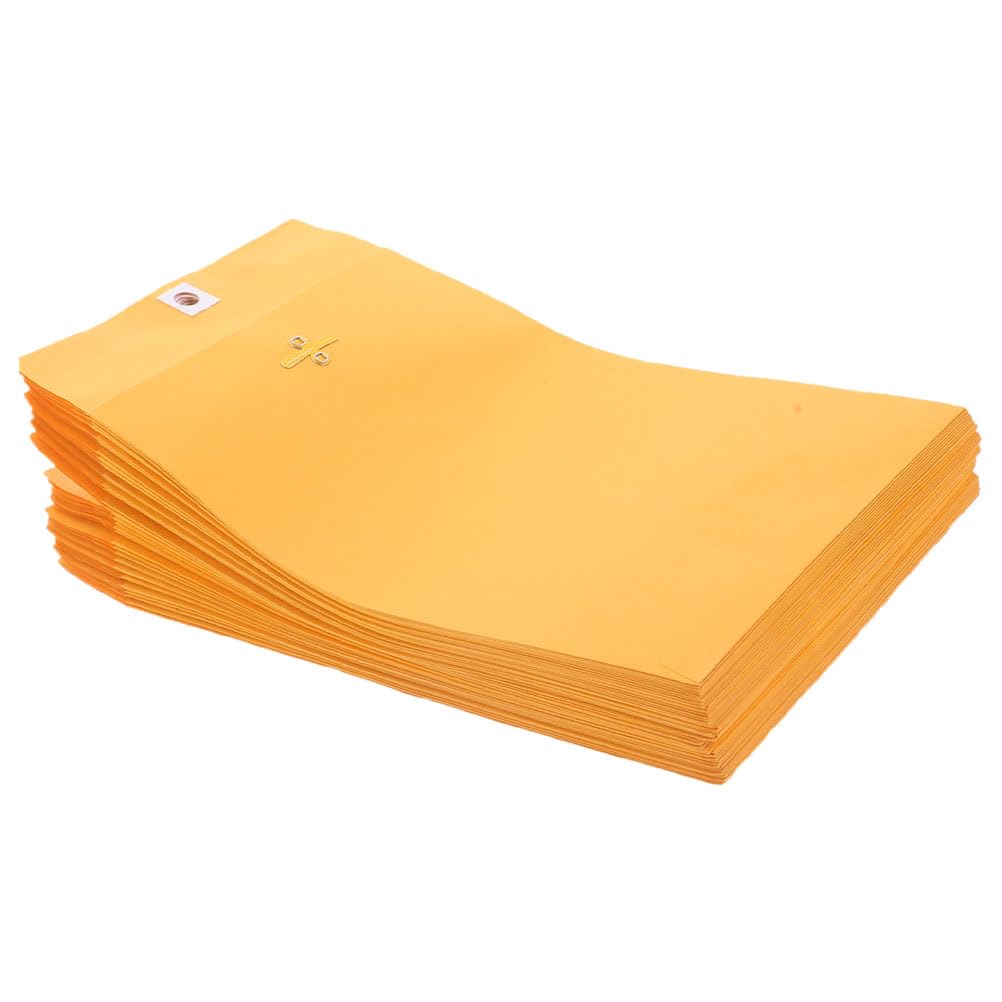 UKCOCO 100 Stück Kraftpapier Umschläge mit Verschlussklappe und Gummierung Robuste Braune Manilla Briefumschläge für Karten Dokumenten und Geldaufbewahrung Vielseitige Versand und