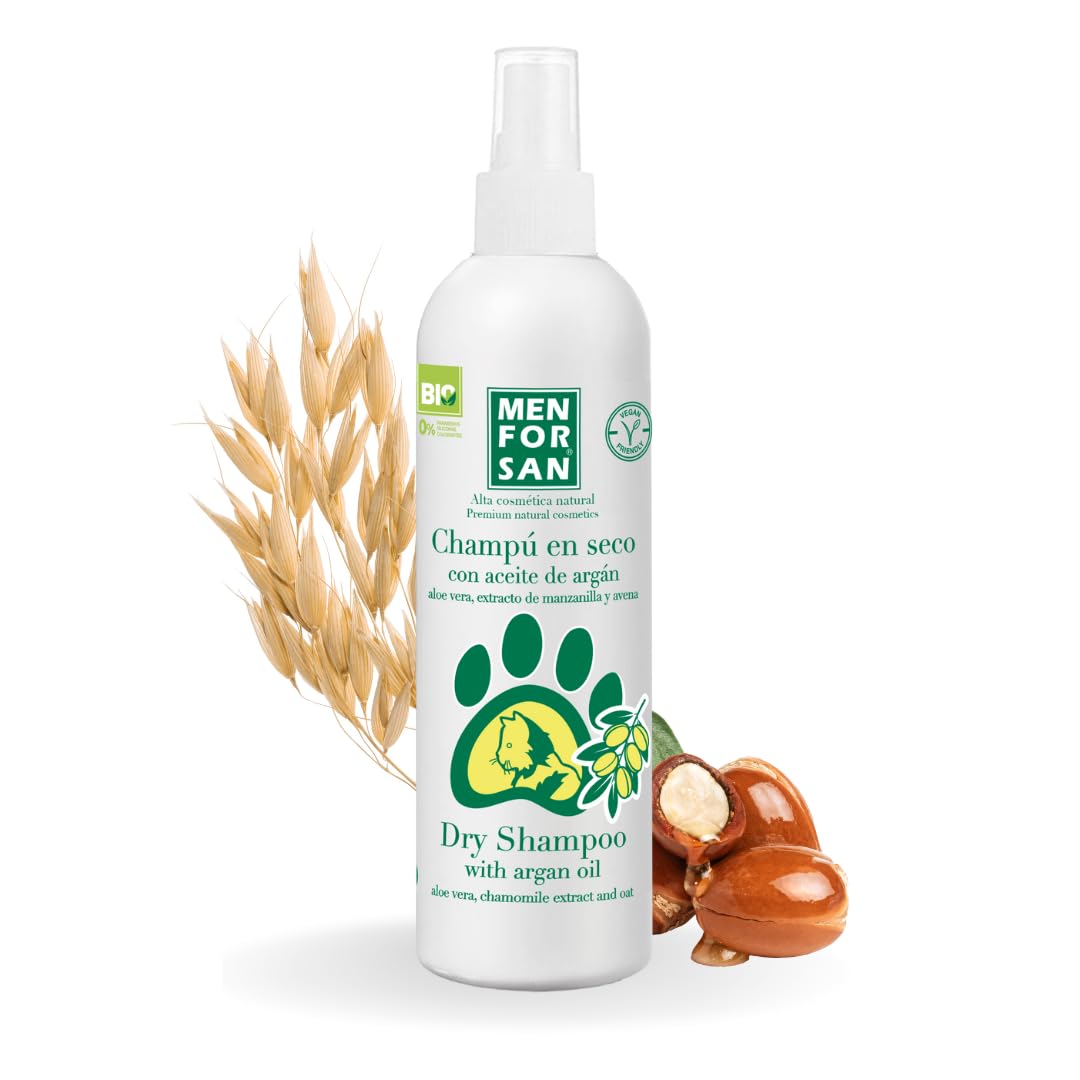 MENFORSAN Shampoo Secco all'Olio di Argan per Gatti, 250 ml