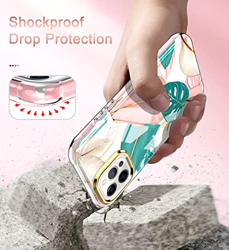 Sterker For Iphone 13 Pro Max Phone Case, With Screen Protector Slim Shockproof Tpu+Hard Plastic Front Frame Bumper Hybrid Protective Case For Iphone 13 Pro Max (6.7") 5G, Pink #TOP1