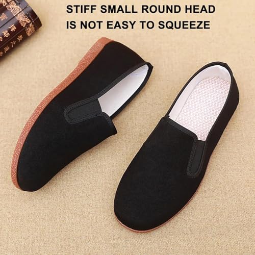 Unisex Traditional Chinese Martial Arts Shoes, Old Beijing Slip-On Canvas Footwear, Lightweight, Breathable, Non-Slip Rubber Sole (4 43)3