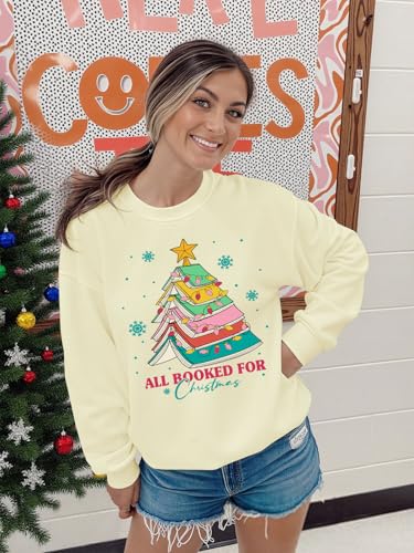 Christmas Sweatshirts for Women Funny Christmas Tree Xmas Cute Graphic Long Sleeve Shirt