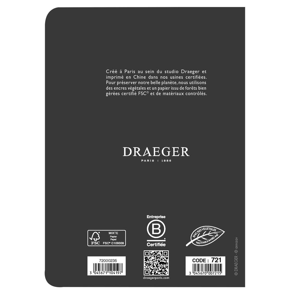Agenda 2026 Draeger Paris A5 15x21cm - Papier FSC Épais - Organisation Quotidienne - Vue Jour Et Semaine - Design Rayé Élégant