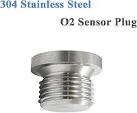 Vista 2 de Little Bamboo - Tapones y tapones de montaje con sensor de O2 de acero inoxidable, M18 x 1.5 rosca, estilo con muescas, adecuado para tubería de 3