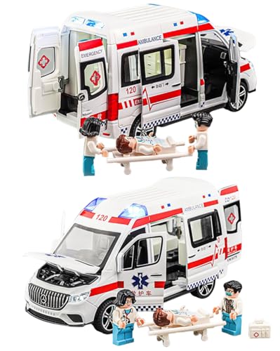 Magicwand® Die-Cast Zinc Alloy 1:24 Scale Ambulance with Figures【Large】 with 6 Openable Doors,Lights & Music & Steerable Front Wheels【Pack of 1】 (B0D9QQGND2) Amazon Price History, Amazon Price Tracker