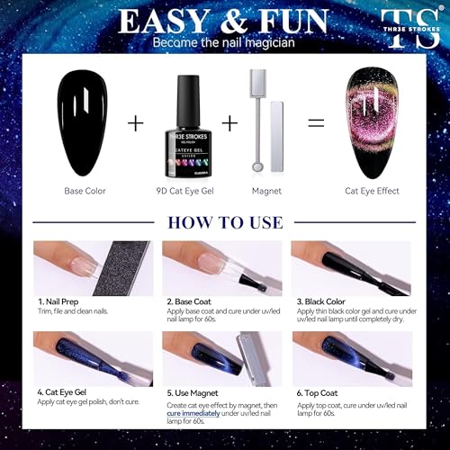 Image of THR3E STROKES Gel Nail Polish Set Gel Polish Orange Hot Pink Blue Yellow Green Purple Vibrant Spring Summer Gel Polish 7ML (UV /LED LIGHT REQUIRED) (COMET 69, 7.5ML)